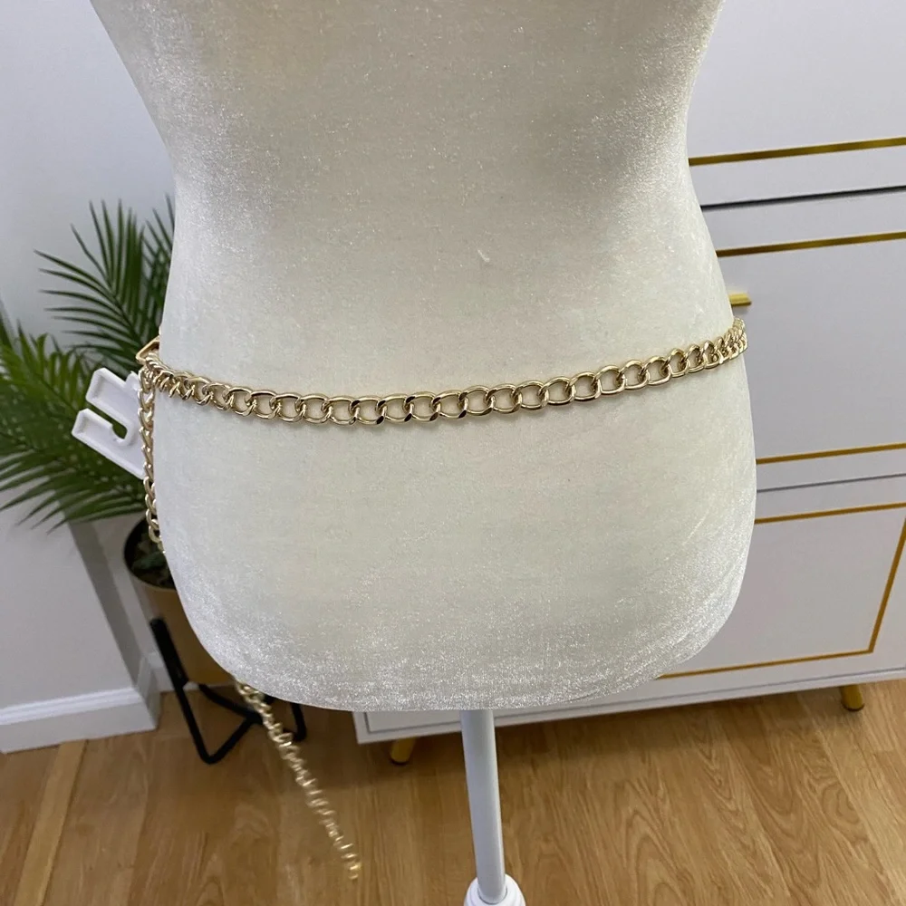 MICHAEL KORS WOMEN’S GOLD METAL BELT SIZE L/XL - Picture 7 of 11